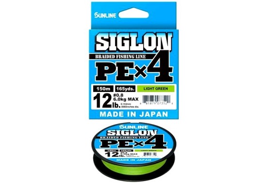 Шнур Sunline SIGLON PE*4 150M (Ligh Green) #0.8/12LB