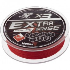 Шнур плетеный Helios Extrasense X3 PE Red 0.26mm/92m