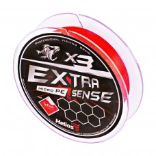 Шнур плетеный Helios Extrasense X3 PE Red 0.16mm/92m