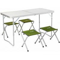 HELIOS Набор мебели стол + 4 табурета T-FS-21407+21124-SG-1 Green (сталь)