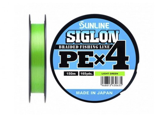 Шнур Sunline SIGLON PE*4 150M (Ligh Green) #0.5/8LB