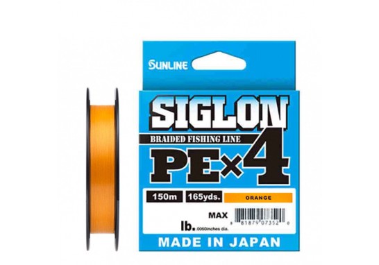 Шнур Sunline SIGLON PE*4 150M (Orange) #0.6/10LB